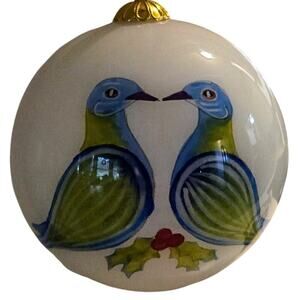 Dillard's 2008 Hand-Painted Glass"12 Days of Christmas" & "Two Turtle Doves" 3"